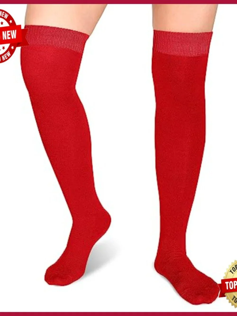 6 Pair Over Knee Athletic Socks for Baseball Softball Sport Tube Socks